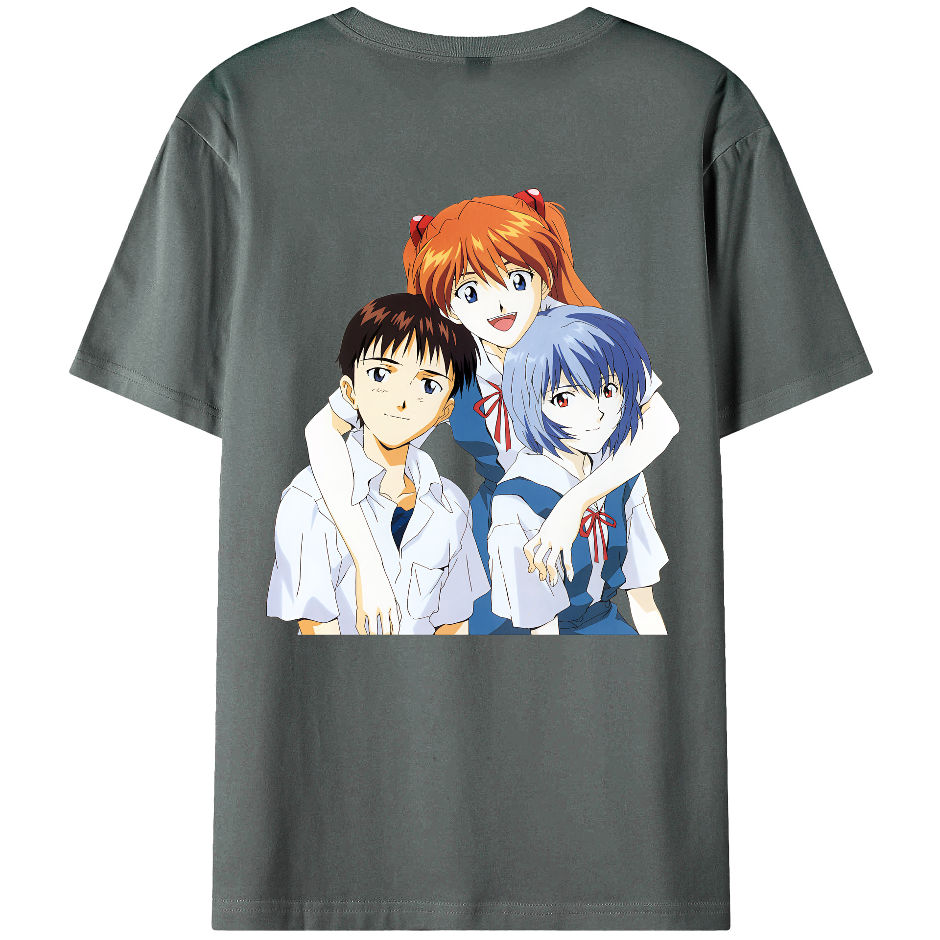 （画像用） EVA 新世紀エヴァンゲリオン 綿100％ メンズ半袖Tシャツ（バックプリント） 通気性